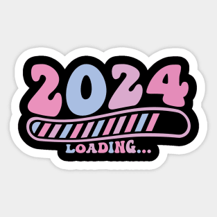 2024 loading wavy retro pastel design Sticker